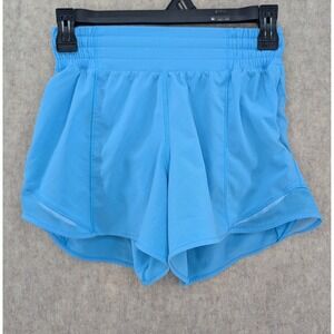 Lululemon Hotty Hot High-Rise Lined Short 4" in Kayak Blue Light Size 2 LW7AYXT